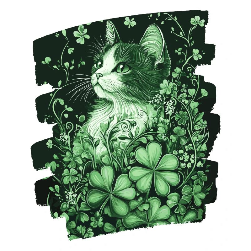Chat trèfle de la Saint-Patrick