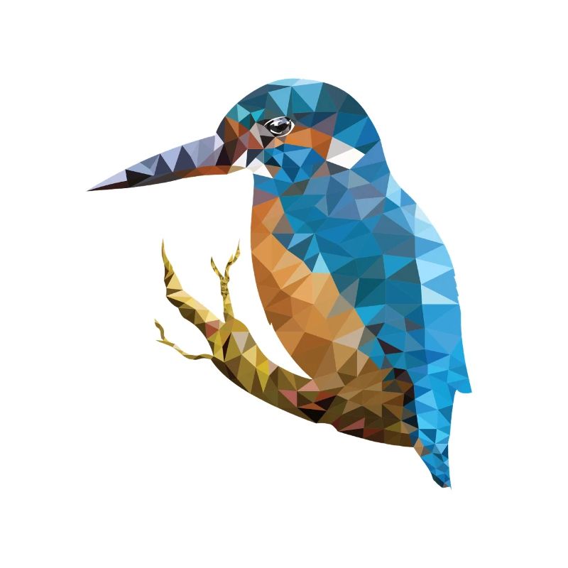 Eisvogel Polygon Art Design