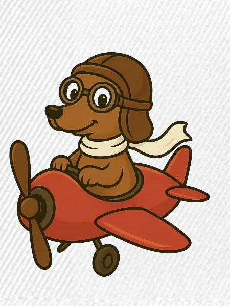 Abenteuerlicher Hund Pilot im Flugzeug
