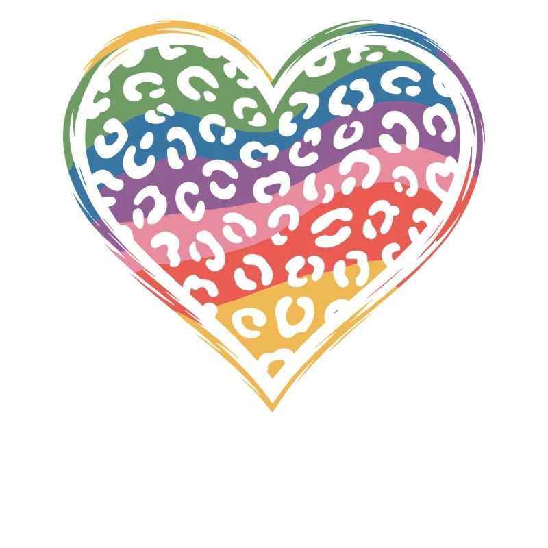 Regenbogen Leopard Herz Design