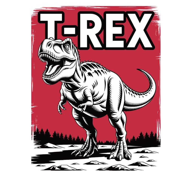 T-Rex Rotlandschaft Grafik