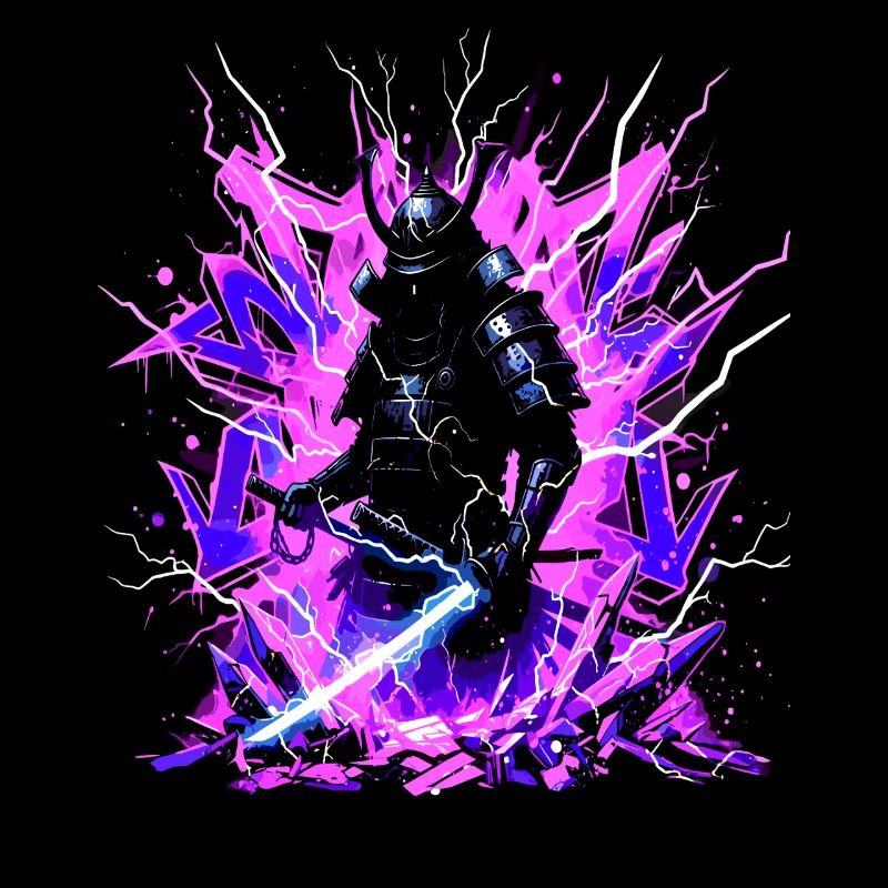 Cyber Samurai – Synthwave Katana Geist