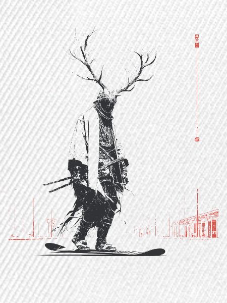 Waldgeist mit Geweihbaum