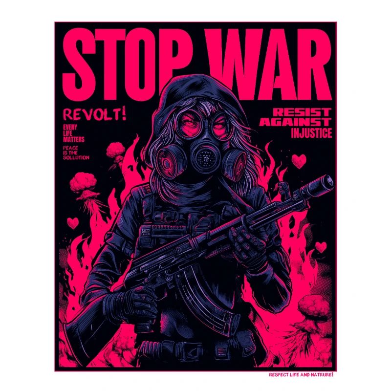 Neon Stop-War Protest
