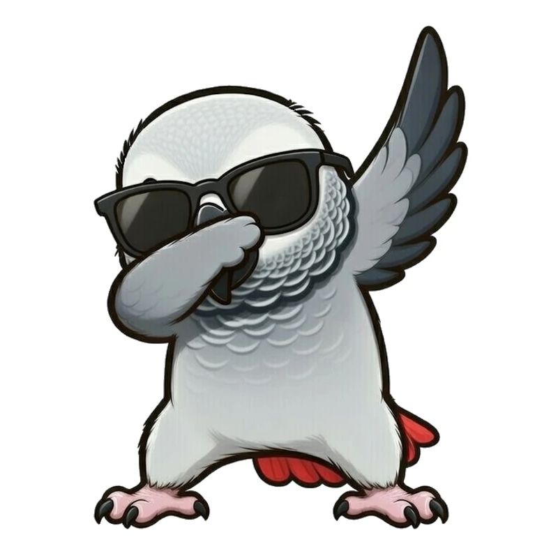 Dabbing Graupapagei