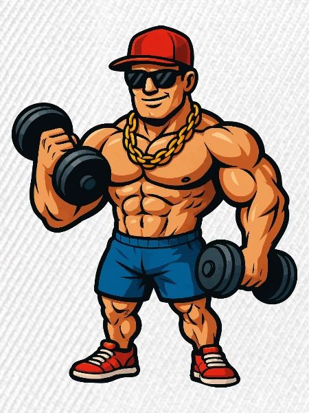 Bodybuilder Cartoon Muskelheld