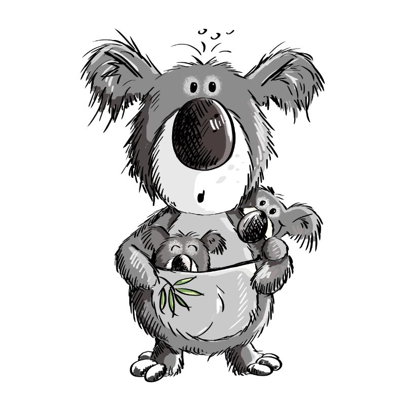 Süßer Koala Bär mit Kindern Comic