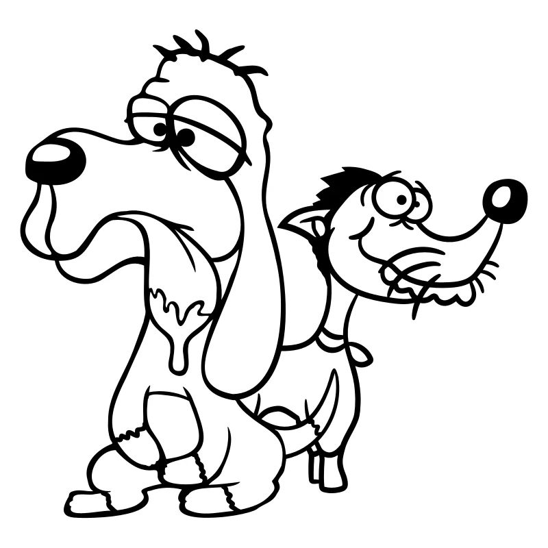 2 Hunde Team Dumm Zwei Freunde Crew Unglücklich