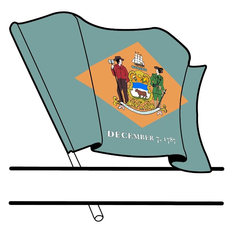 Drapeau Delaware bannière de texte