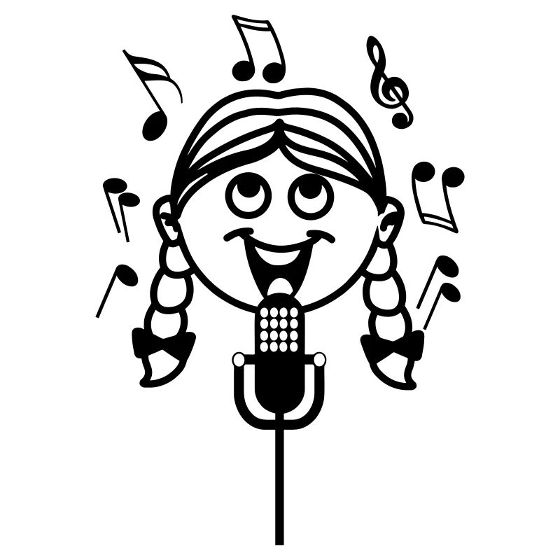 Singer with microphone