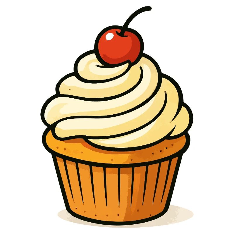 Kirsche Cupcake Illustration