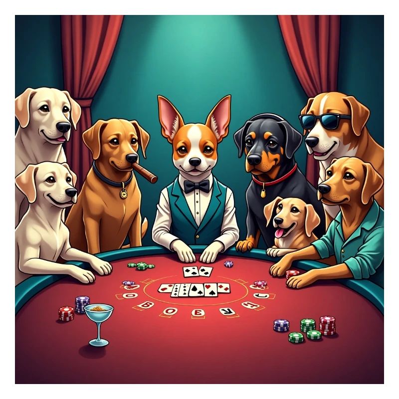Hunde beim Black Jack