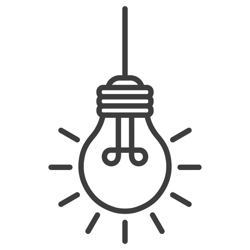Hanging Light Bulb Line Icon