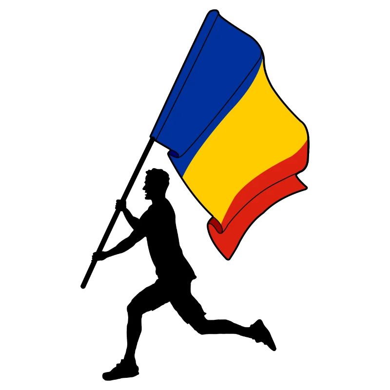 Flagge Rumänien Mann läuft