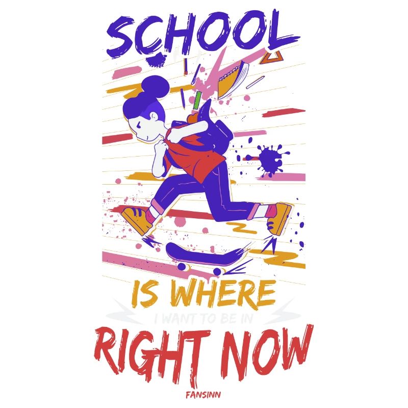 Mädchen Skateboard Schule