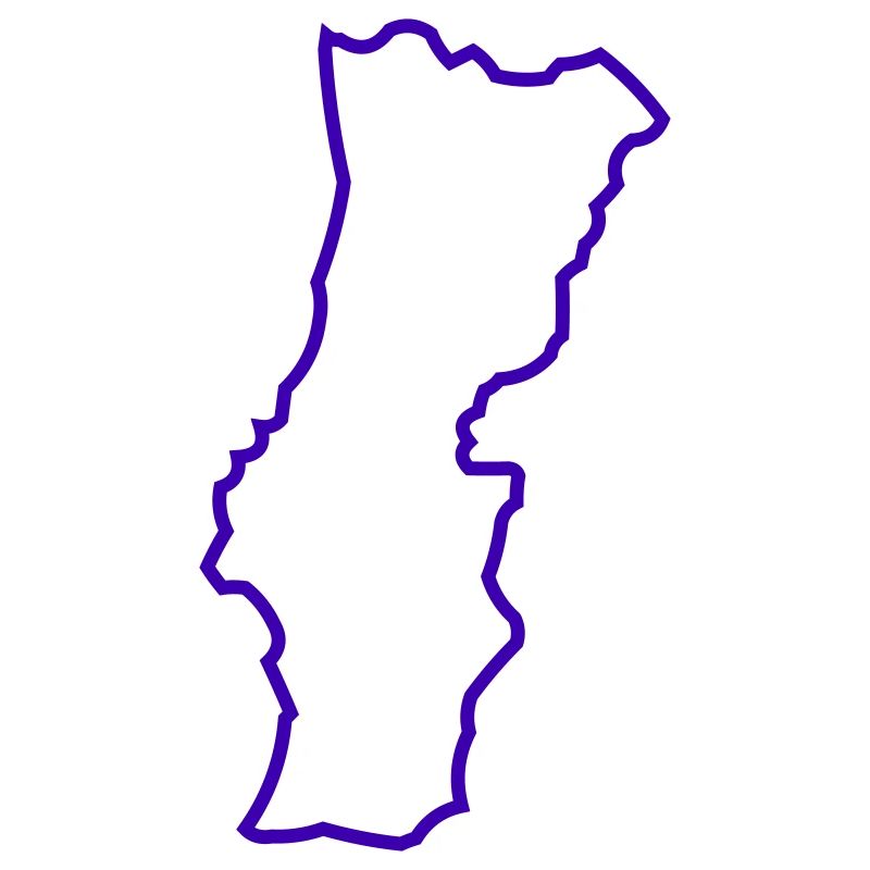 Portugalin ääriviiva violetilla