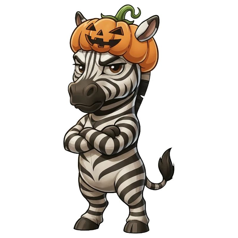 Grim Zebra Halloween Pouting Arms
