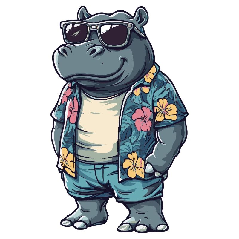 Nilpferd Cool Sommer