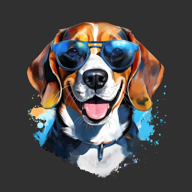 Beagle avec lunettes de soleil