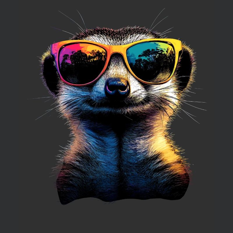 Erdmännchen Sonnenbrille Bunt Süßes Erdmännchen