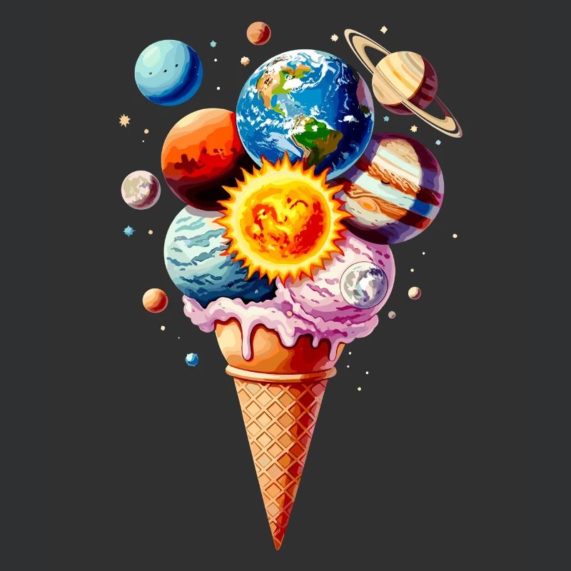 Planeten Eiscreme Waffel Eis