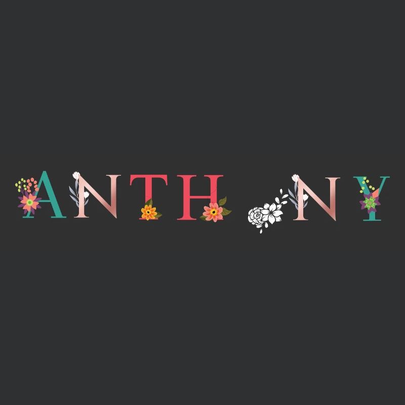 ANTHONY Nom Art avec fleurs brodées