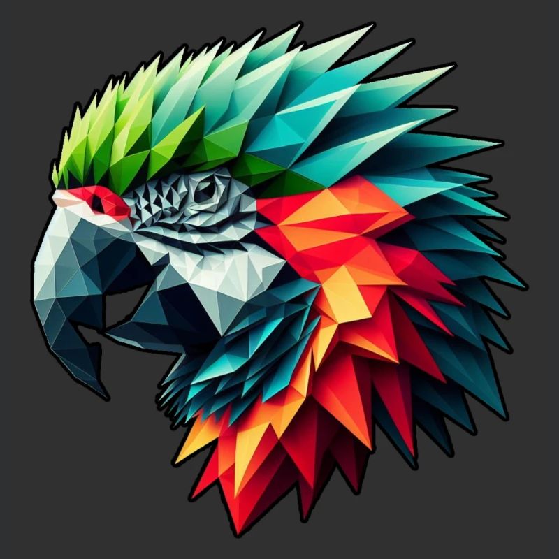 Perroquet dans le design polygonal coloré