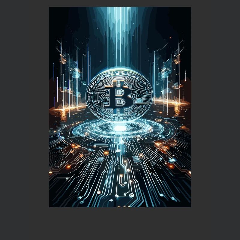 Futuristic Bitcoin Digital Artwork