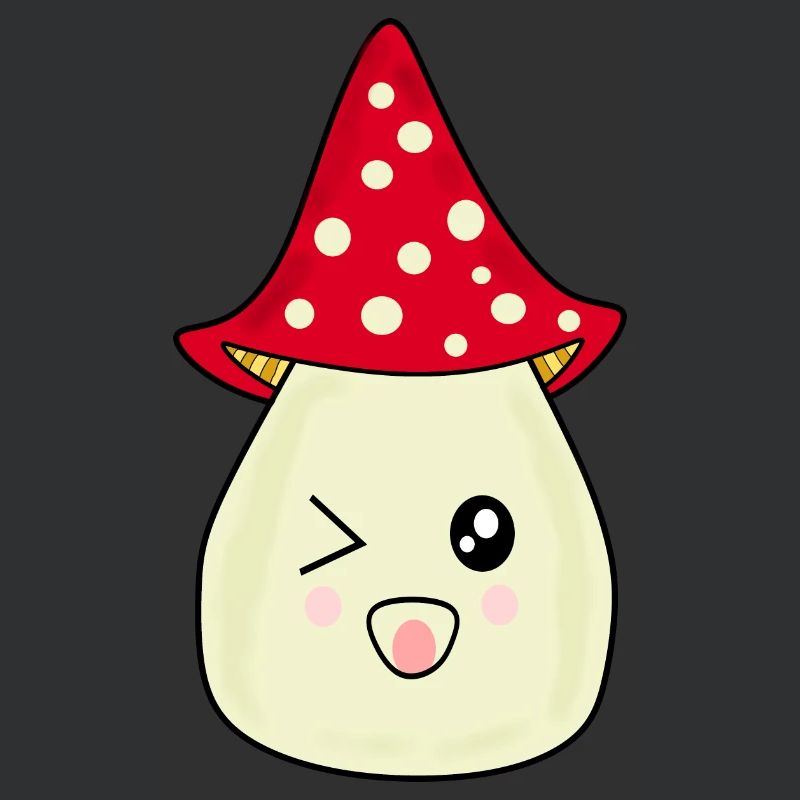 Kawaii Mushroom Toadstool cute red with face