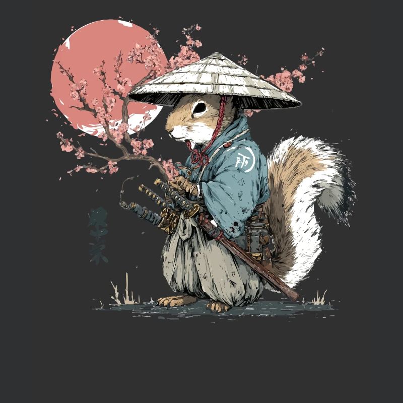 Eichhörnchen-Samurai in Sakura-Roben