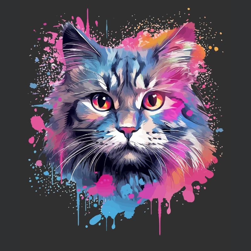 Chat américain à queue bobtail Art coloré