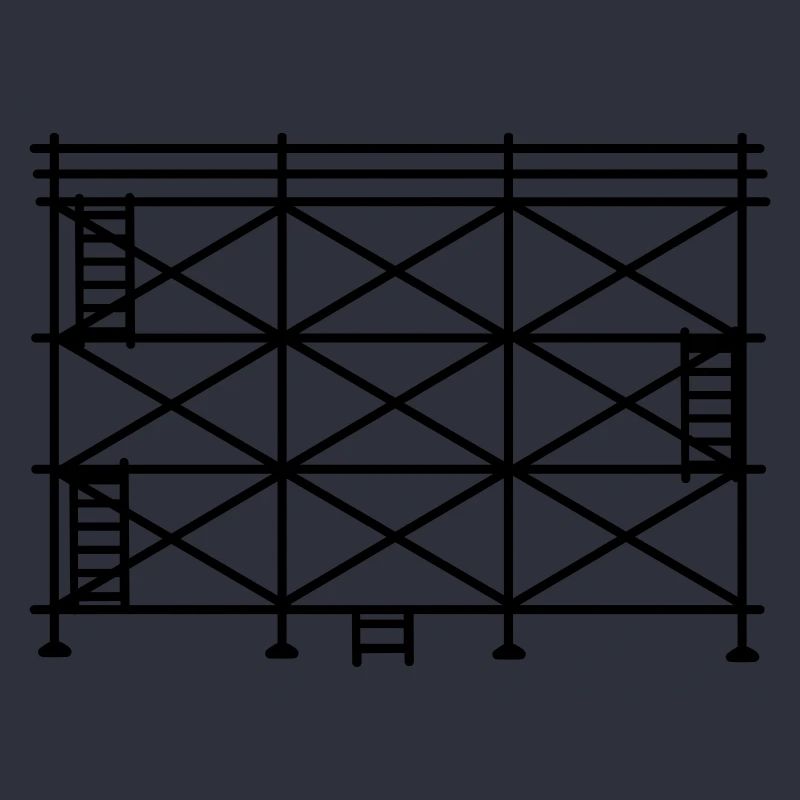 Silhouette d’échafaudage, échafaudage de construction