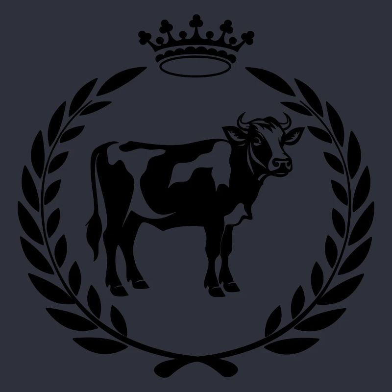 Vache avec couronne dans une couronne de laurier