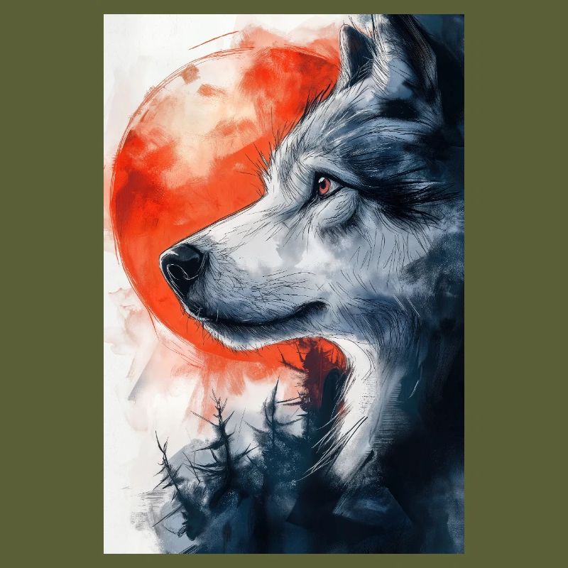 Illustration eines Wolfes
