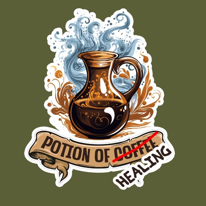 Kaffee Oder Heiltrank Fantasy RPG Shirt