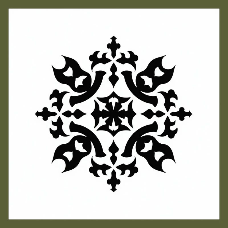 Motif complexe de flocon de neige noir