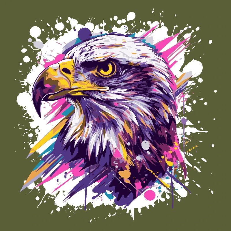 Color Explosion Eagle Head Art
