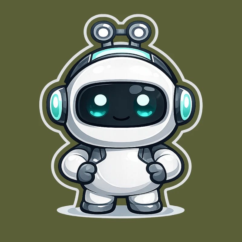 Copilot AI Robot Mascot Cute Dev Sticker