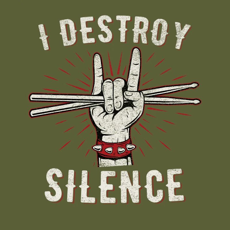 I Destroy Silence Drummer Hand Graphic