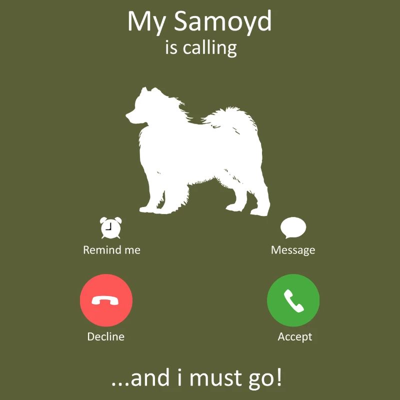 Interface téléphonique Samoyède appelant le chien drôle