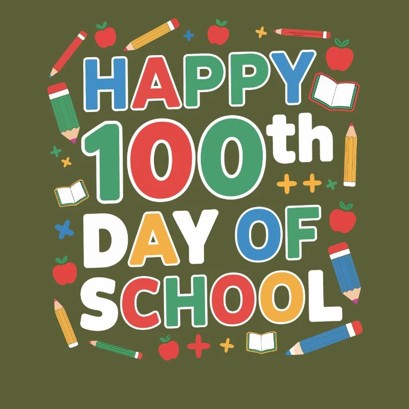 Joyeux 100e jour d’école – une école colorée