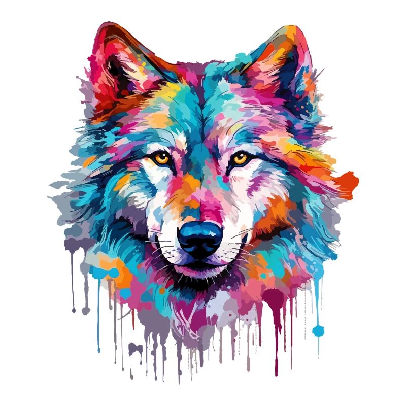 Wolf Wolf Head Predator Forest Nature Wilderness Colorful