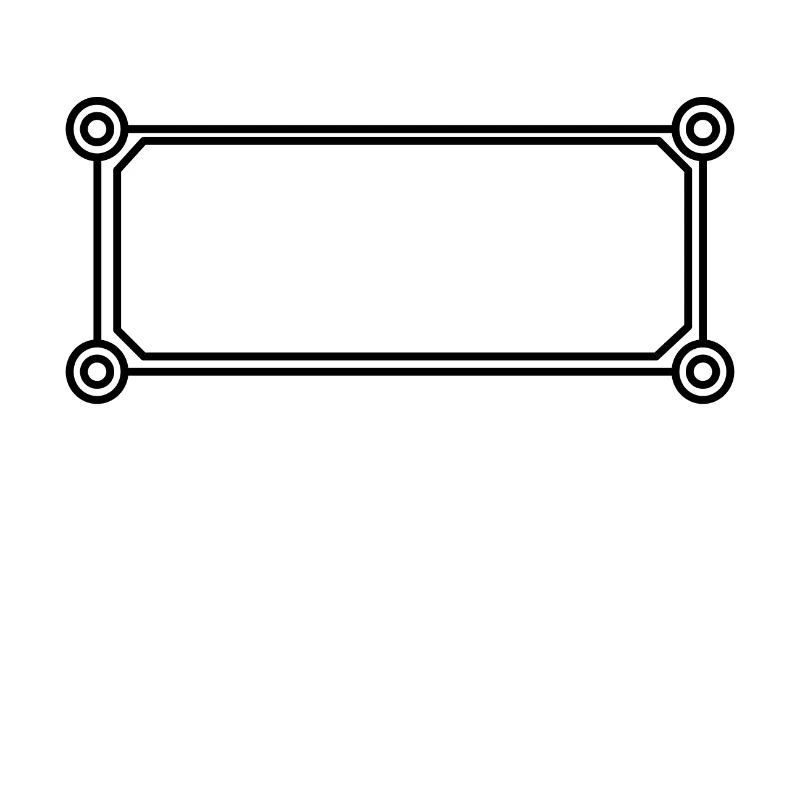 Rectangular frame black round corners