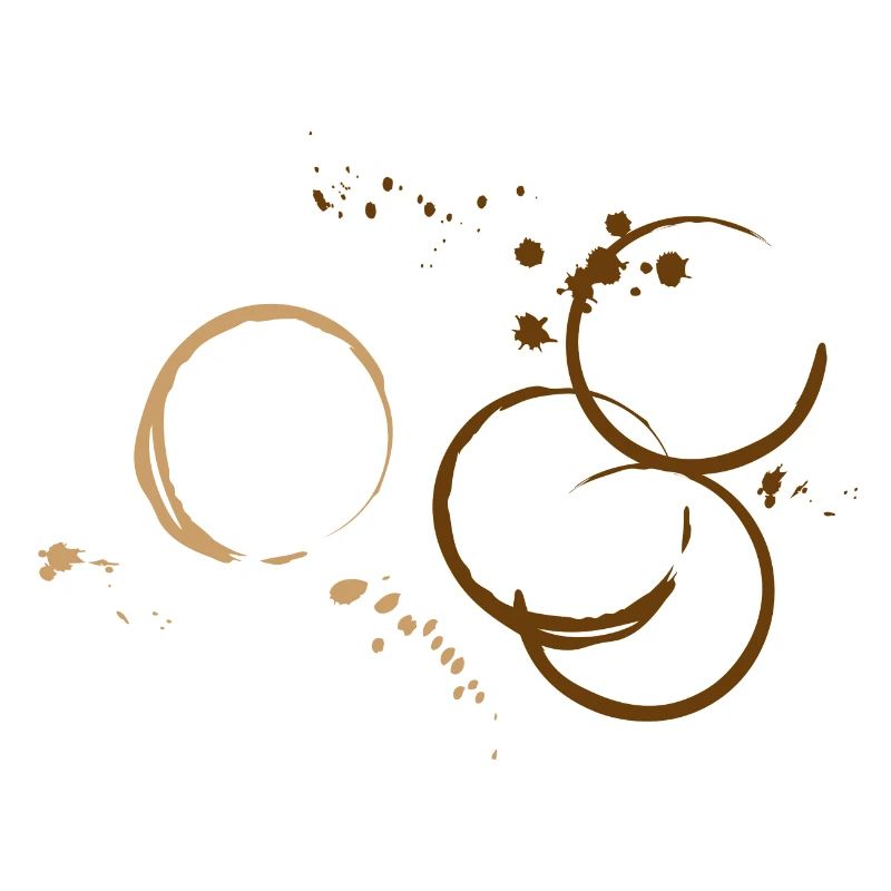 Bords de café. Empreintes de pas de la tasse.