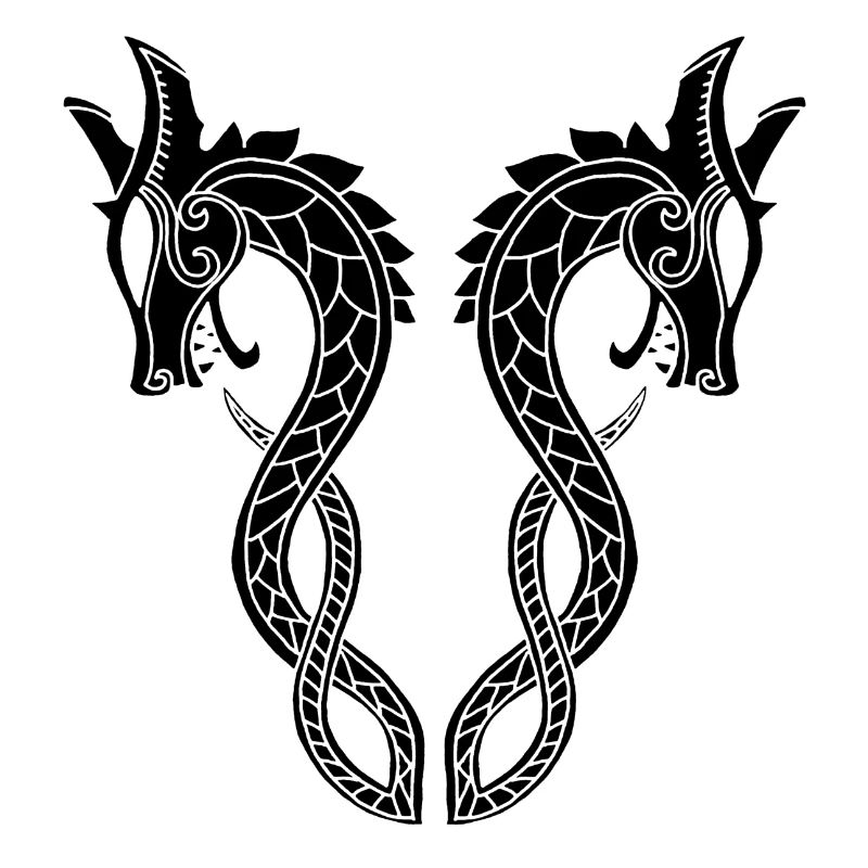 Two headed black dragon