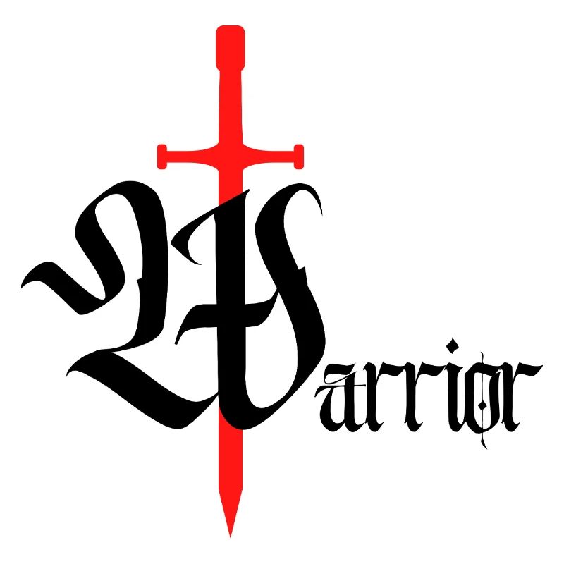 Gothic Krieger Design mit Schwert schwarzer Text