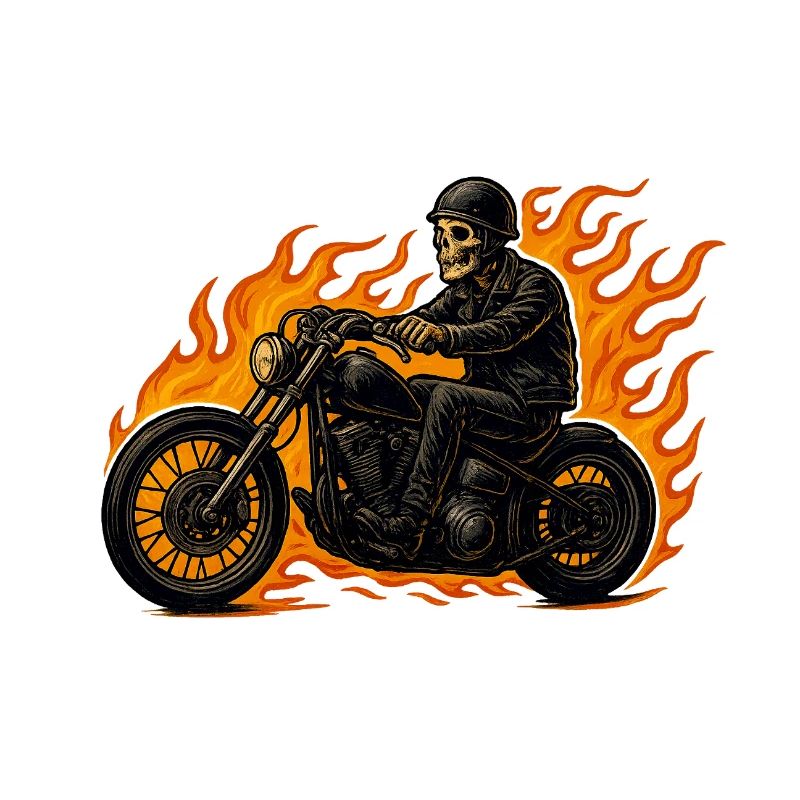Flame Skeleton Biker