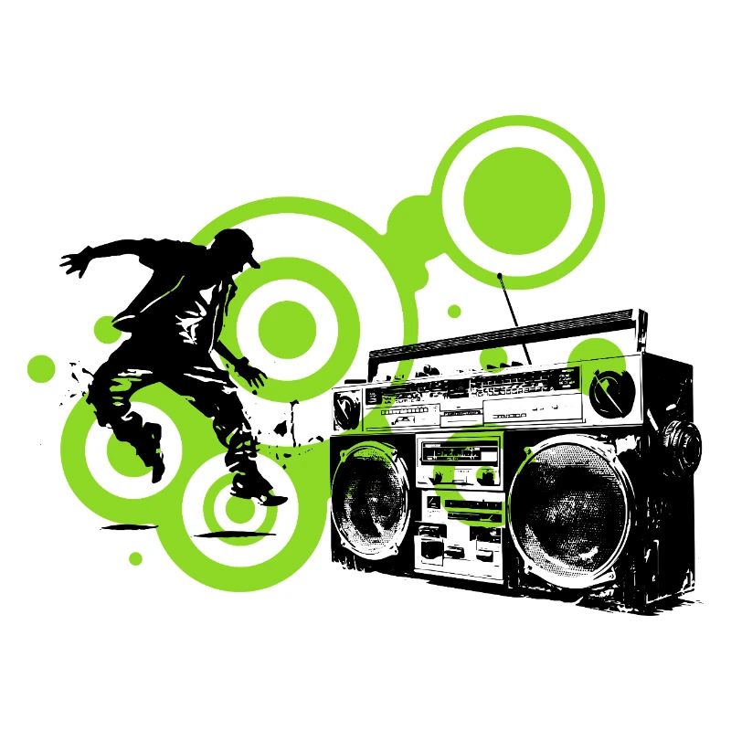 Circles Lime Abstract Black Dancer Hip Hop