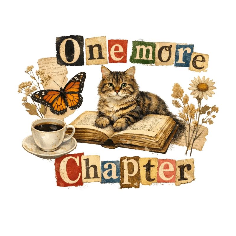 One More Chapter - Cozy Reading Cat