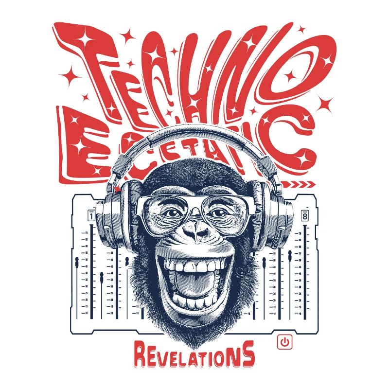 Ecstatic Techno: Affe, Beats und Primaten Shirt